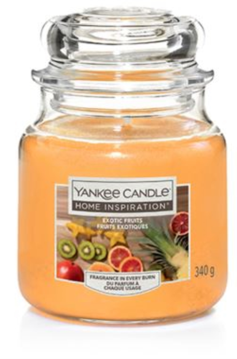 YANKEE CANDLE Yankee Candle Home Inspiration fragranza Exotic Fruits (frutti esotici) candela media
